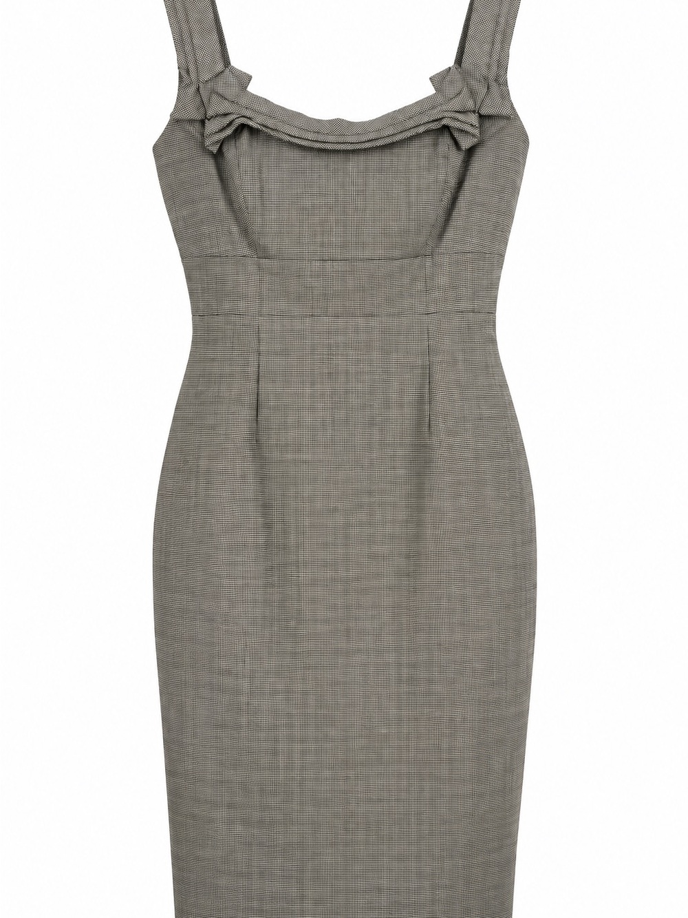 Elie Tahari Virgin Wool Micro Check Ruffle Sheath Dress Size 6